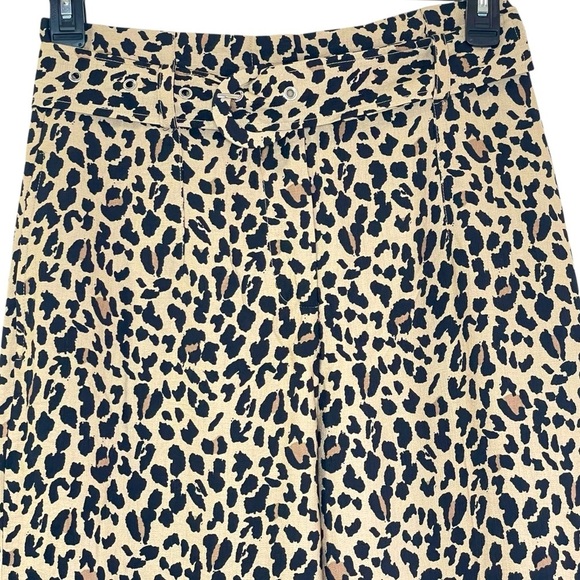 Zara High Waisted Leopard Print Belted Trousers/Pants Size M - Picture 5 of 11